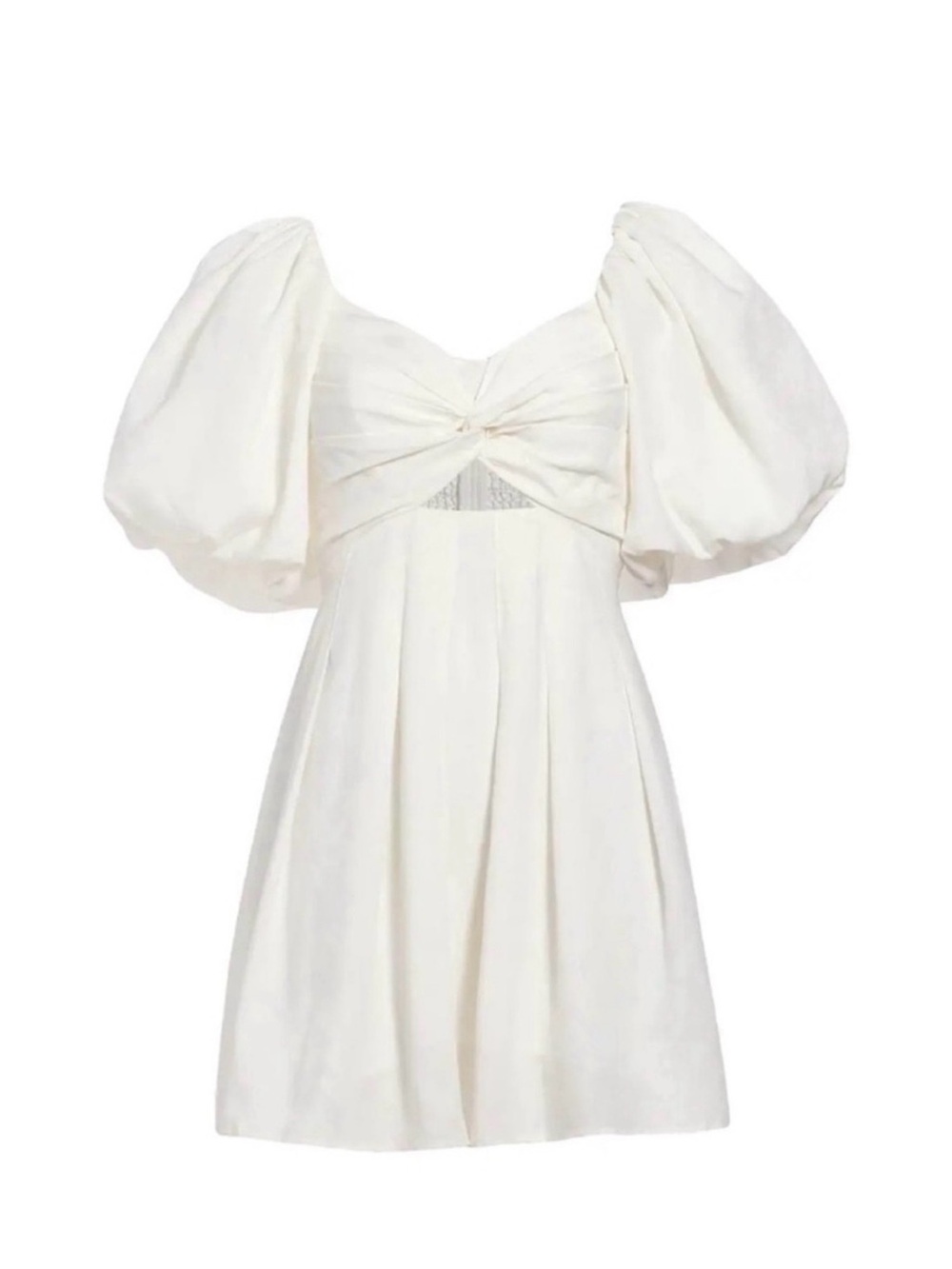 Astr White Puff-Sleeve Mini Dress
